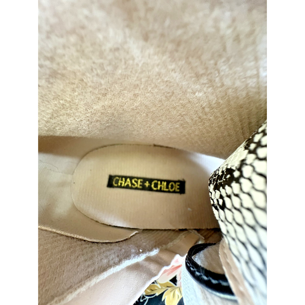 Chase + Chloe Women's Binx-1 Combat High Heel Ankle Boots Snakeskin Size 10 - Picture 2 of 8